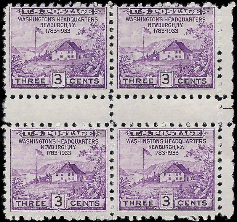 VEGAS - 1935 USA Sc# 752 MH - Gutter Block With Dash Right - EO5