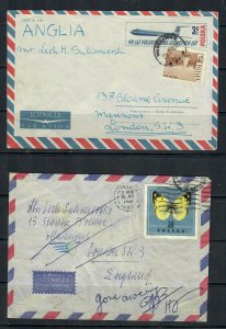 POLAND 1970 COVERS x 2 SENT TO LONDON SW3