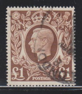 Great Britain,  £1 King George VI  (SC# 275) USED