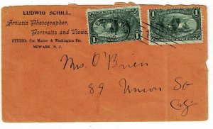1898 New York, N.Y. cancel on cover, corner card for photographer, 1c Trans-Miss