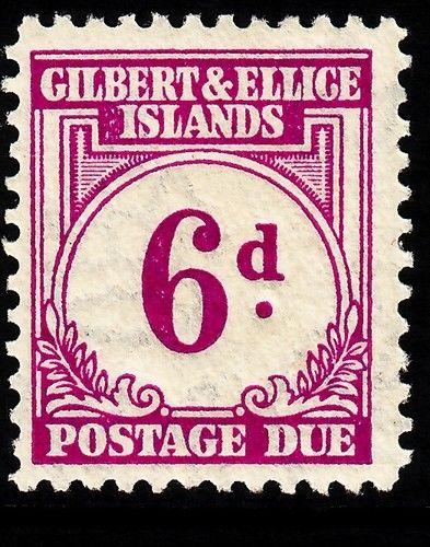 GILBERT & ELLICE ISLANDS SGD6, 6d purple, M MINT. Cat £21.