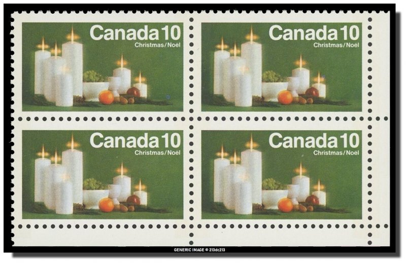 Canada - 608p W2B LR MNH - Christmas Candles (1972) 10¢  CV 4.25$