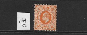 GREAT BRITAIN SCOTT #144C EDWARD VII 1909-1910 4D (BRIGHT ORANGE) - MINT LH