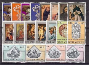 1971 Vatican City - Sc# 500-514, C55-C58  - Complete year set - MNH **