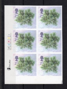 2nd CHRISTMAS 2002 UNMOUNTED MINT IMPERFORATE CYLINDER BLOCK OF 6