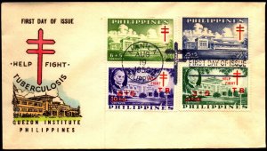 Philippines 1959 TB Series FDC - Hand Colored Cachet - L35791