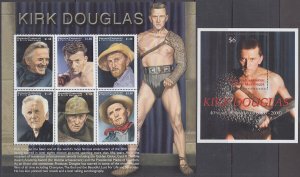 GRENADINES Sc # 2136-7 CPL MNH SHEET of 6 and S/S HONOURING KIRK DOUGLAS