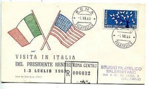 Visit to President Kennedy in Italy - Cover with Flags