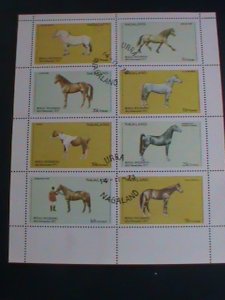 ​NAGALAND STAMP-1973 WORLD COLORFUL LOVELY BEAUTIFUL HORSES-CTO SHEET VF