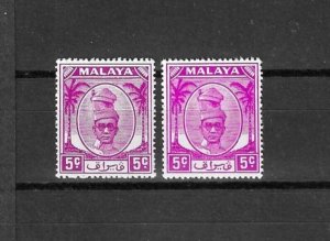 MALAYA/PERAK 1950/6 SG 132/132a MNH