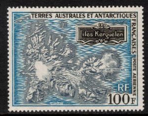 FRENCH ANTARCTIC 1969 100fr Kerguelen Island; Scott C21, Yvert 20; MNH