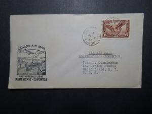 Canada 1937 Whitehorse to Edmonton First Flight Cover - Z11206