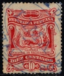 1901 Peru Revenue 10 Centavos General Stamp Duty Used