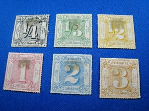 GERMAN STATES STAMPS - 1865 THURN & TAXIS ND - SCOTT # 21-26