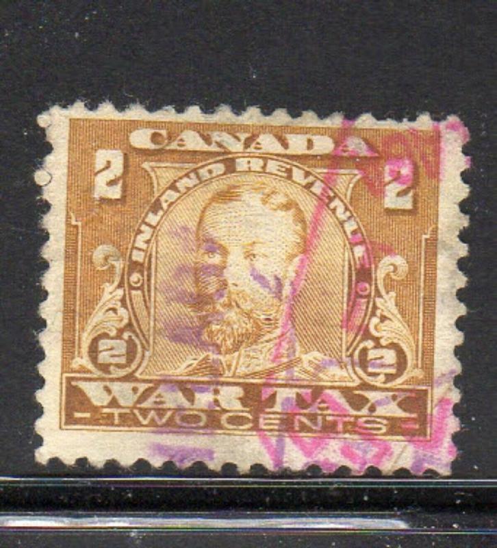 CANADA #FWT8  1915  2c    KING GEORGE V WAR TAX       F-VF USED  e