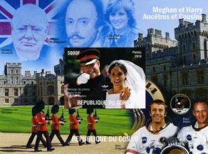 Congo 2018 Royal Wedding Harry-Meghan/Churchill/Diana/Space S/S IMPERFORATED MNH