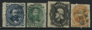 Brazil 1866 various values to 500 reis used