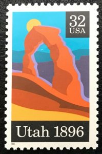 1996 Utah Statehood Single 32c Postage Stamp, Sc# 3024, MNH, OG