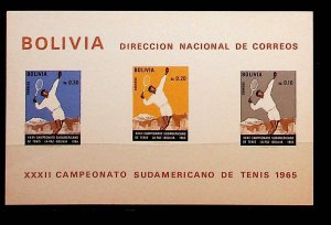 BOLIVIA Sc 514a NH SOUVENIR SHEET OF 1968 - TENNIS