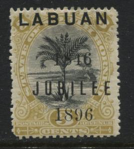 Labuan 1896 3 cents overprinted 1846 Jubilee 1896 used