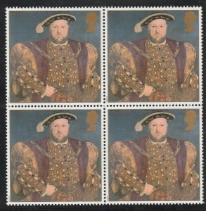 Great Britain, stamp, scott#1723,  mint never hinged,  block of 4, King Henry