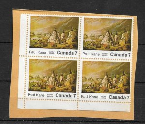 CANADA - 1971 - PAUL KANE - ART - Bloc of 4 - Used - Unstucked -