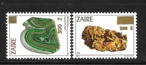 Zaire 1990 Minerals Surcharged Sc 1324,1332 MNH A523