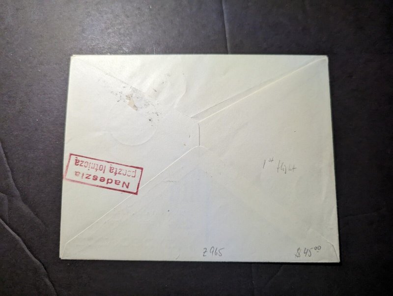 1929 Poland Airmail First Flight Cover FFC Pozanan to Bydgoszcz 150 Flown