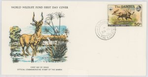 Gambia 343 1976 Sitatunga. Animals. Fauna. U/A Wildlife Fund FDC.