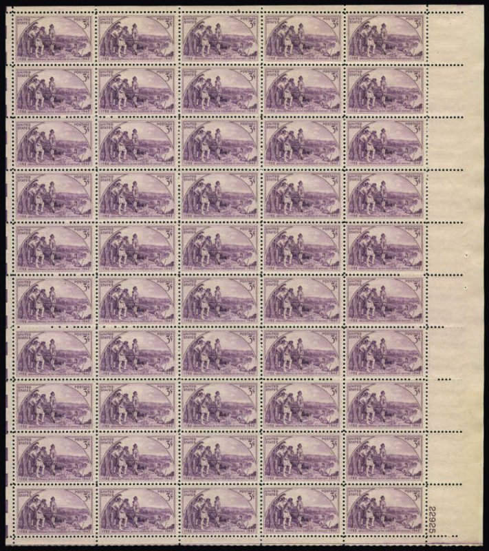 US Stamp - 1942 Kentucky Statehood - 50 Stamp Sheet - Scott #904