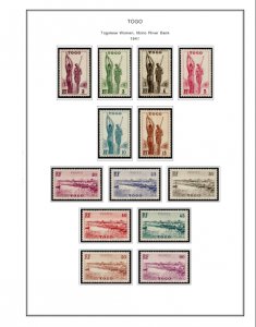 COLOR PRINTED TOGO 1897-1956 STAMP ALBUM PAGES (26 illustrated pages)