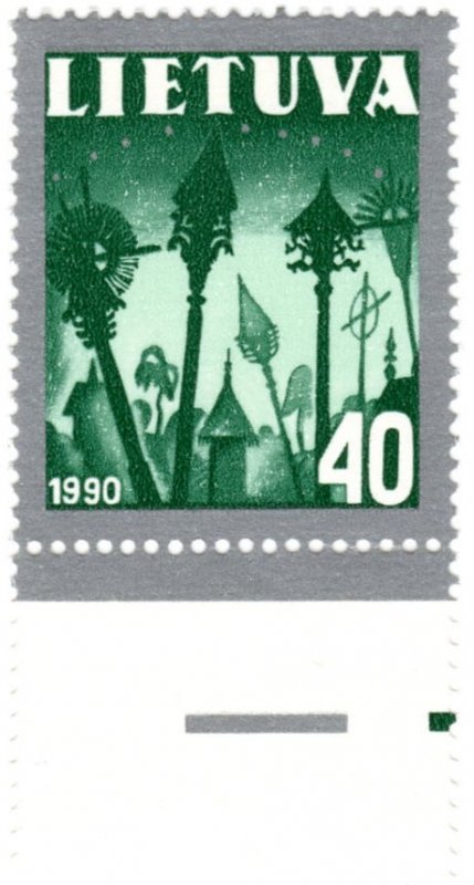 Lithuania Scott 390-92 (1991: Religious Symbols)