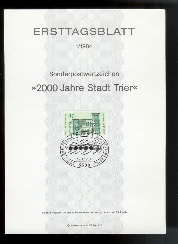 GERMANY (52) Ersttagsblatt FDC Presentation Cards