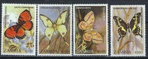 Zambia 679-82 MNH 1991 Butterflies