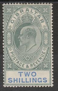 GIBRALTAR 1904 KEVII 2/- WMK MULTI CROWN CA