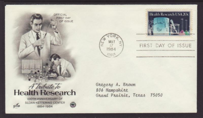 US Health Research 1984 PCS Typed FDC BIN