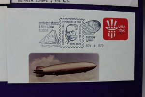 Graf Zeppelin Hindenburg airship balloon theme philatelic cachet cover expo lot