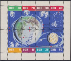 GERMANY DDR Sc #634a-h MNH S/S of 8 DIFF - RUSSIAN  SPACE FLIGHTS