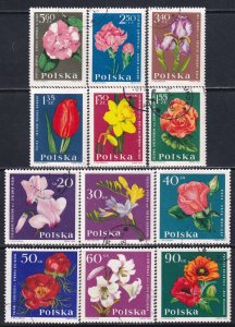 Poland 1964 Sc 1279-90 Various Native Polish Flowers Stamp CTO