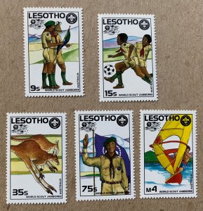 Lesotho 1987 World Scout Jamboree, MNH. Scott 593-597, CV $8.65. Kangaroos