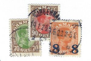 Denmark SC#125 127, 161 Used F-VF...enjoy the deal!!