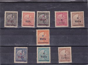 PORTUGUESE INDIA SURCHARGED SET AF # 367 - AF # 375    MH