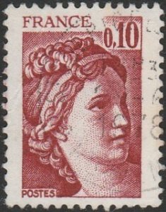 France #1563 1978 .10F Red Brown Sabine USED-VF-NH.