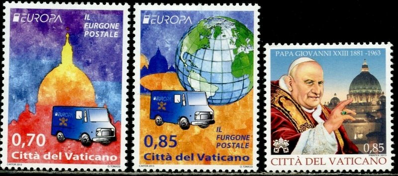 VATICAN Sc#1529-1531 2013 EUROPA & Pope John XXIII Complete Sets Mint Hinged