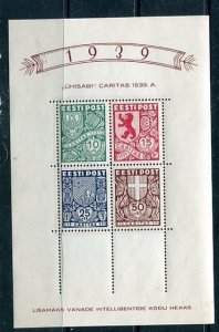 Estonia 1939 Souvenir Sheet MNH Charity Sc B44a Mi Block 3 CV  110 euro 7799