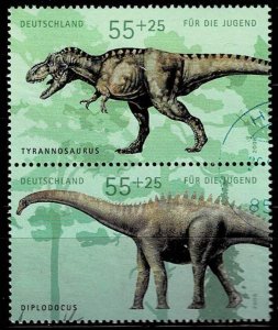 Germany 2009, Sc.#B1007b+d used, Dinosaur