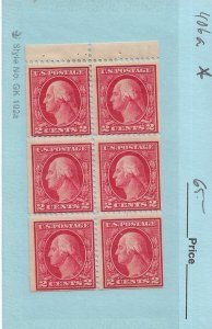 2c Washington Booklet Pane, Sc #406a, MH (64143)