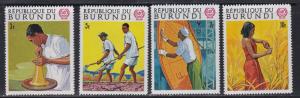 Burundi # 284-287, ILO, NH.  1/2 Cat.