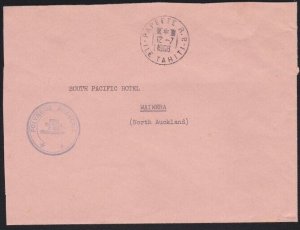 FRENCH POLYNESIA 1968 Official cover Papeete to New Zealand................B3593