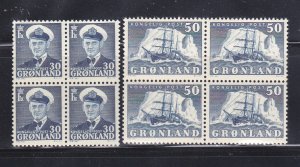 Greenland 33, 35 Blocks Of 4 MNH Various